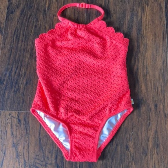 Kate Spade New York Scalloped Textured Halter Swimsuit NWT - Picture 4 of 4